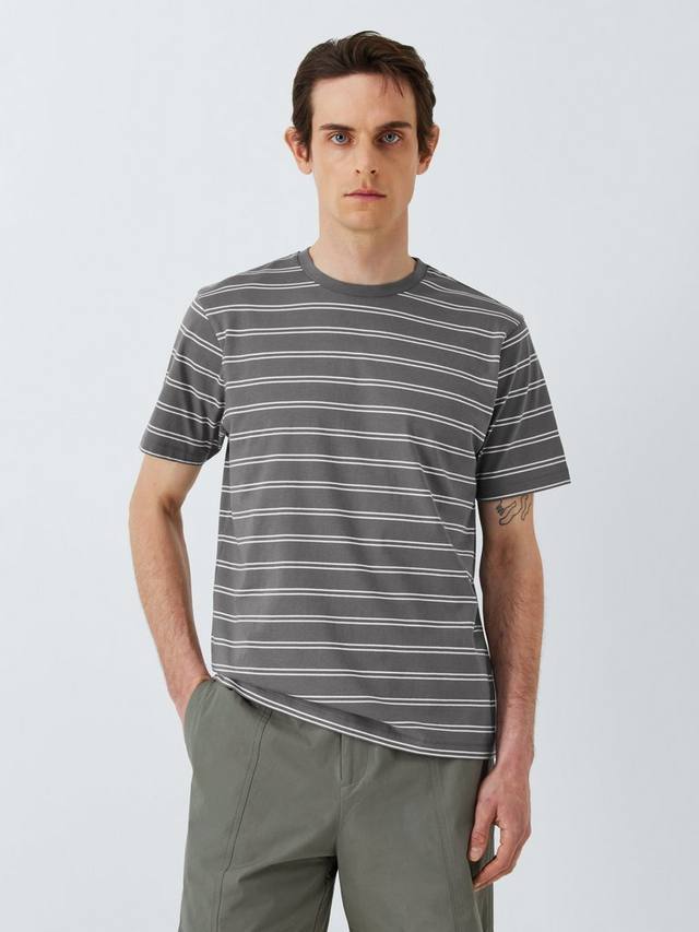 

Хлопчатобумажная футболка в двойную полоску Kin, цвет Grey/White