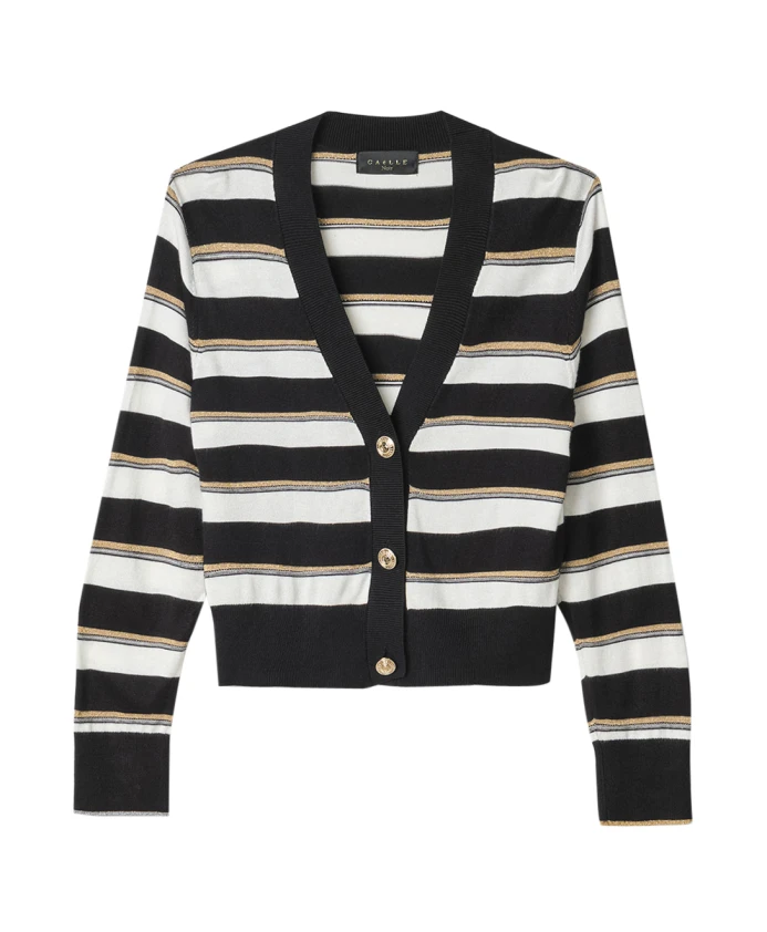 

Кардиган в полоску с люрексовой отделкой Gaã«Lle Paris, мультиколор