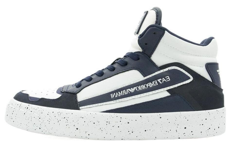 

Кроссовки EMPORIO ARMANI Skateboarding Shoes Men High-top Blue, синий