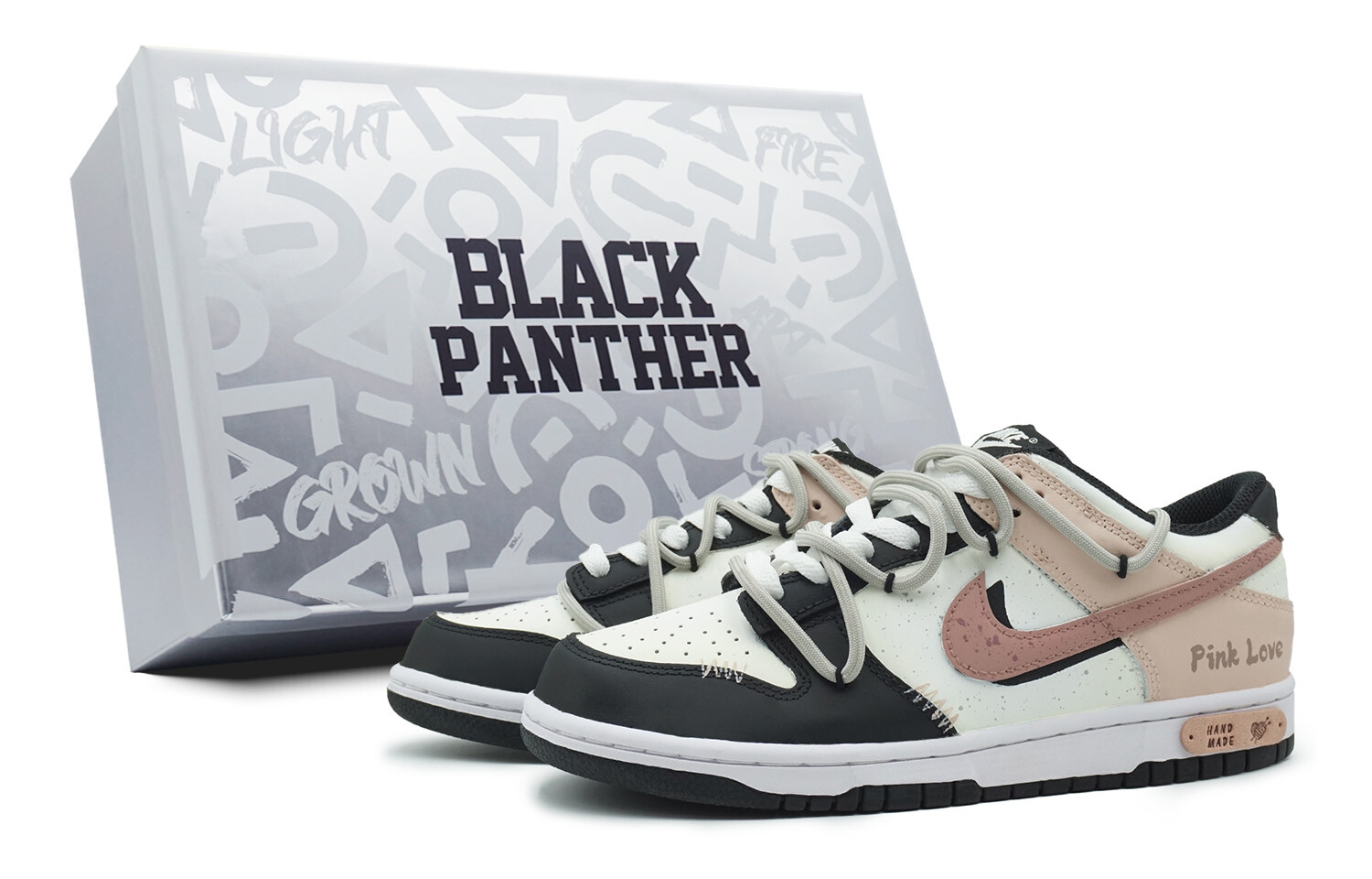 

Кроссовки Nike Dunk Skateboard Shoes Women's Low-Top Black White Pink, Черный, Кроссовки Nike Dunk Skateboard Shoes Women's Low-Top Black White Pink
