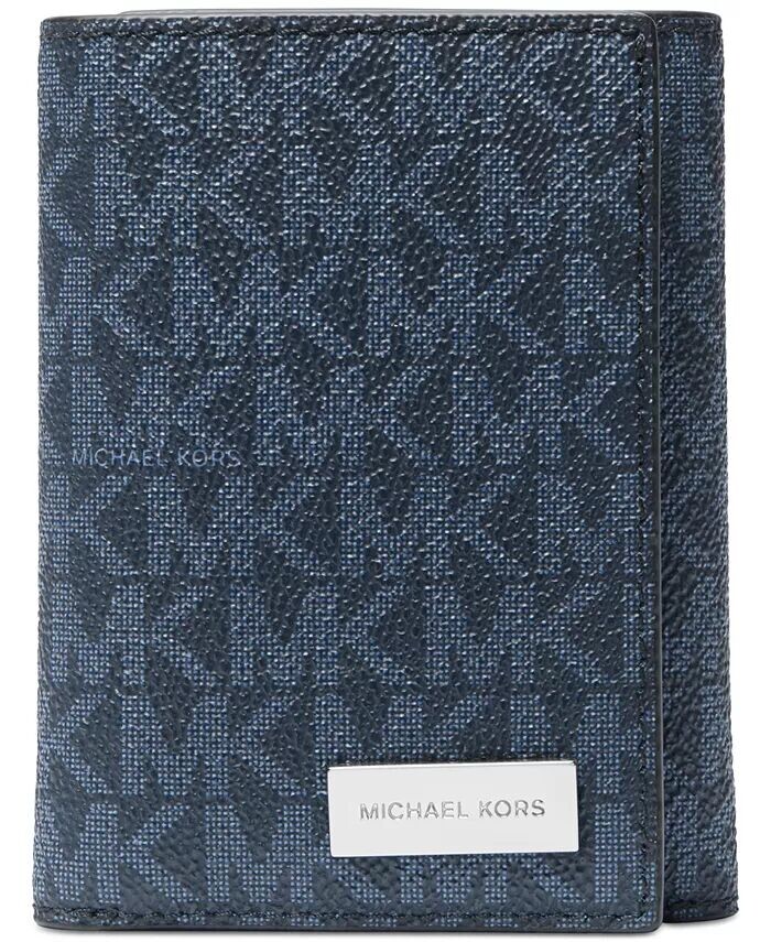 

Мужской фирменный кошелек с монограммой в три сложения Michael Kors, фиолетовый
