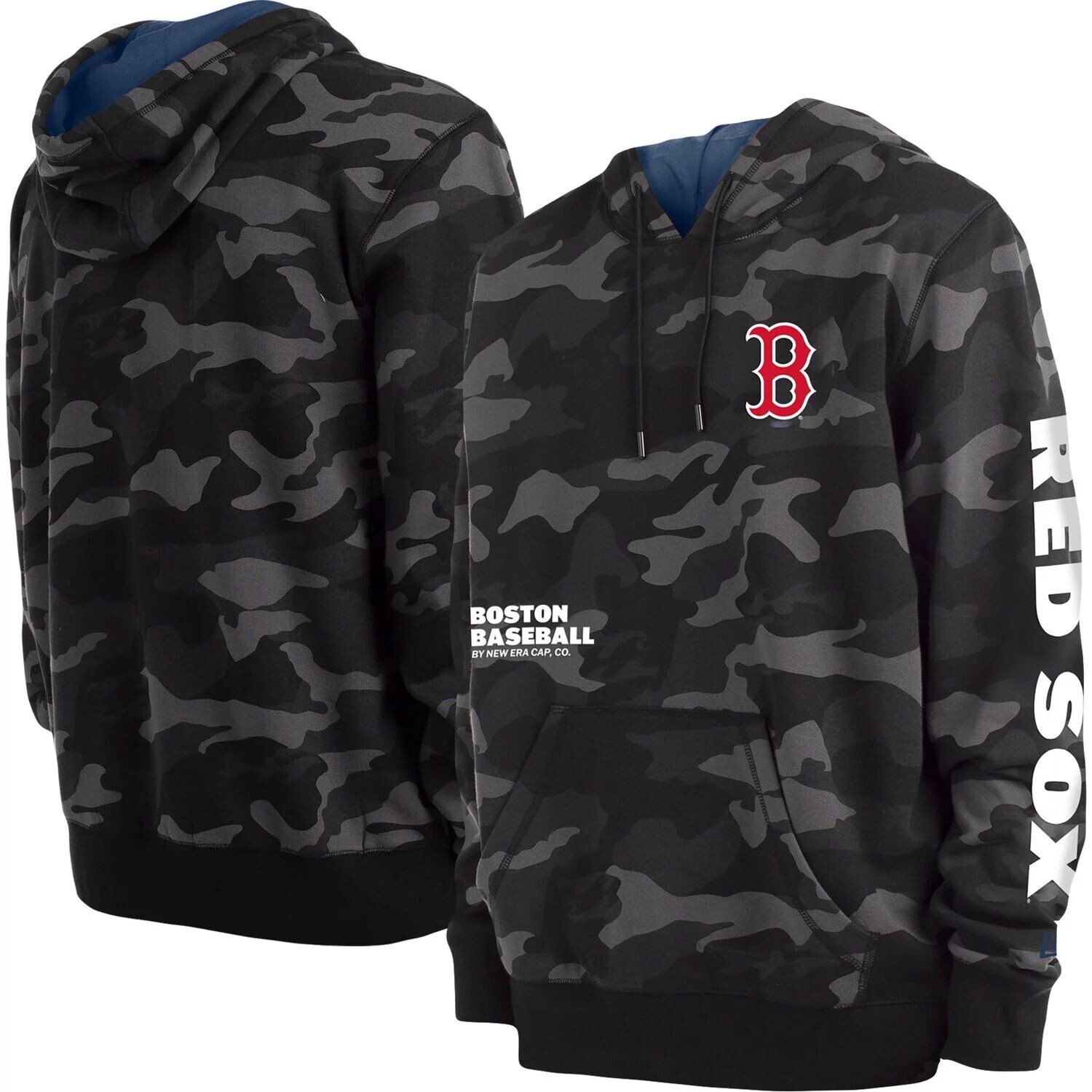 

Мужской черный пуловер с капюшоном Boston Red Sox Camo New Era
