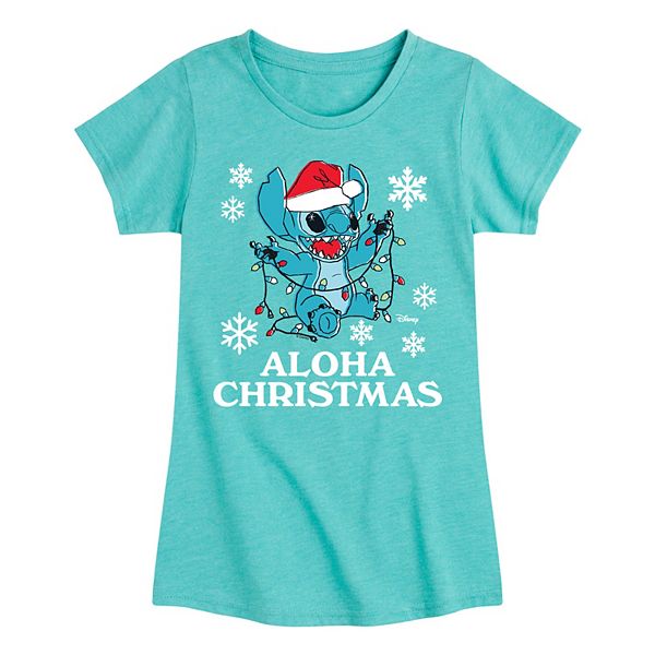 

Футболка с принтом Lilo & Stitch Aloha Christmas для девочек Disney, Turquoise