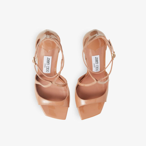 Кожаные босоножки на каблуке Azia 95 с ремешками Jimmy Choo, розовый — фото 3