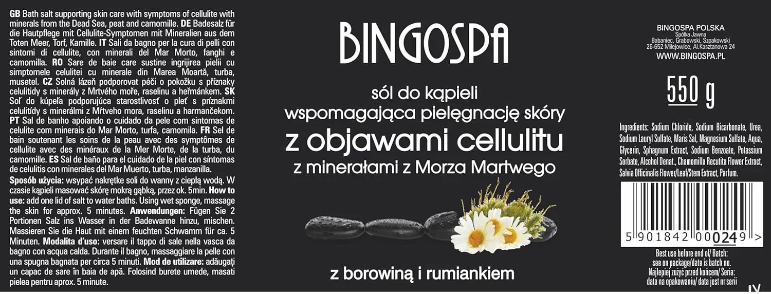 Соль для ванн BINGOSPA для ухода за кожей с целлюлитом Bingospa