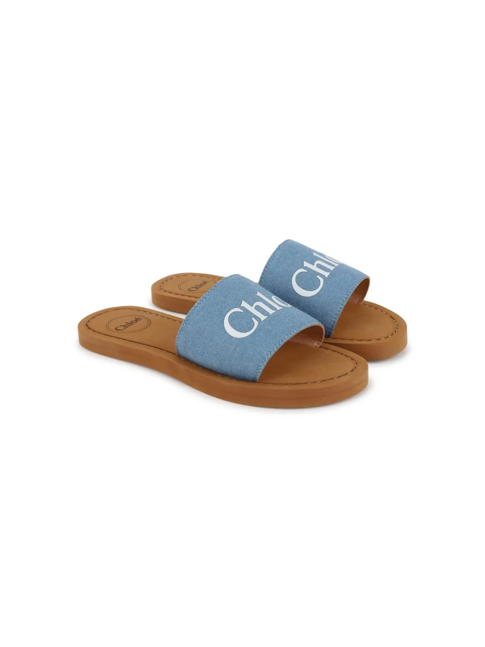 

Шлепанцы Aqua с логотипом Chloé Kids, синий