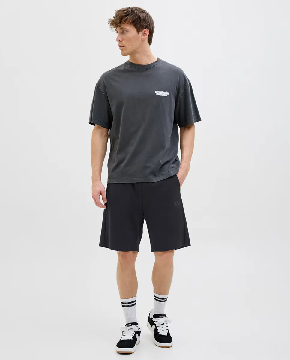 

Мужские шорты свободного кроя с логотипом сбоку Jack & Jones, черный