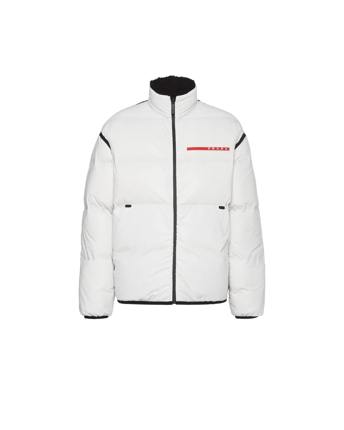 

Двусторонняя укороченная пуховая куртка из легкого Re-Nylon Prada, белый