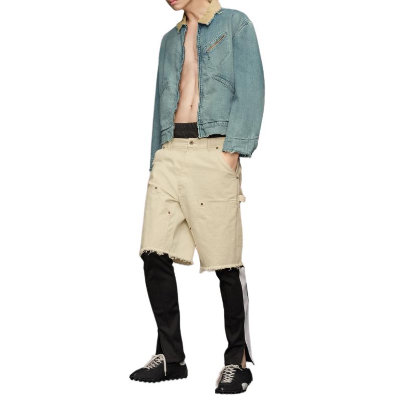 Maison Margiela Застёгивающаяся на молнию джимсовая бомбер, Light Blue — фото 3