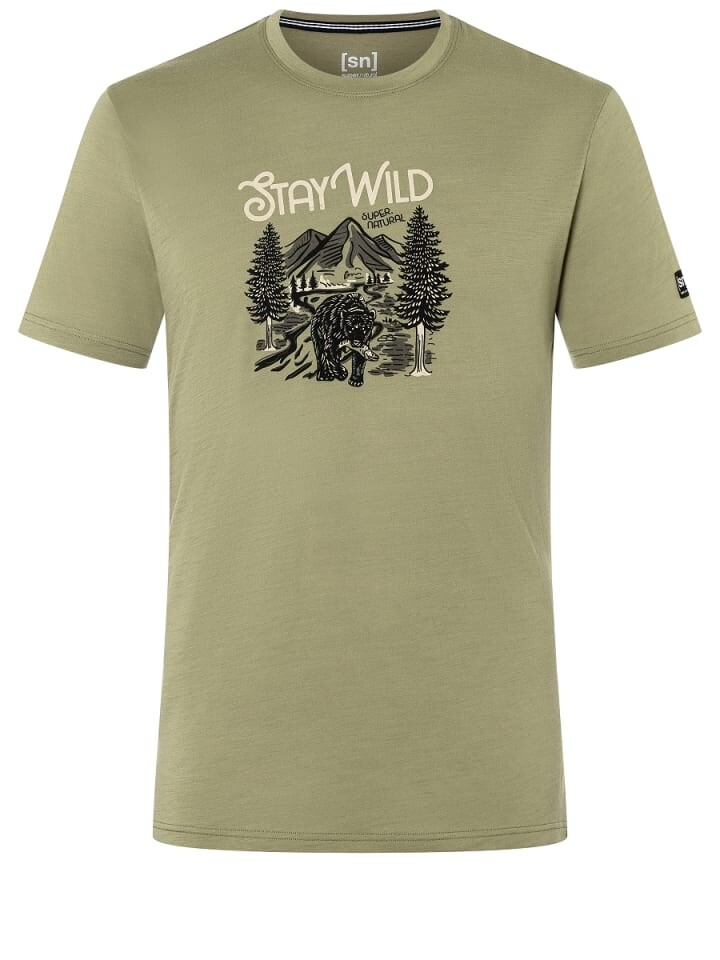 

Функциональная рубашка super.natural Merino T-Shirt BETTER A FISH THAN ME, зеленый