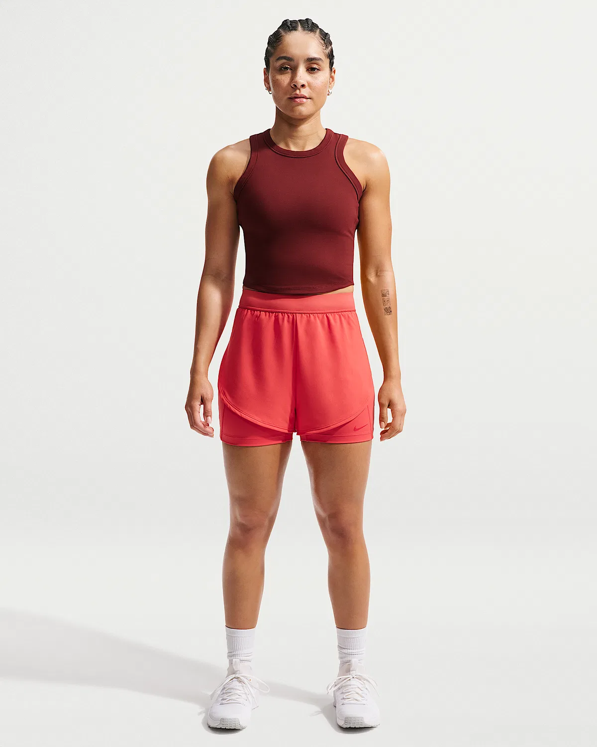Женские шорты 2-в-1 Nike Universa, 5", Light Crimson/University Red/University Red