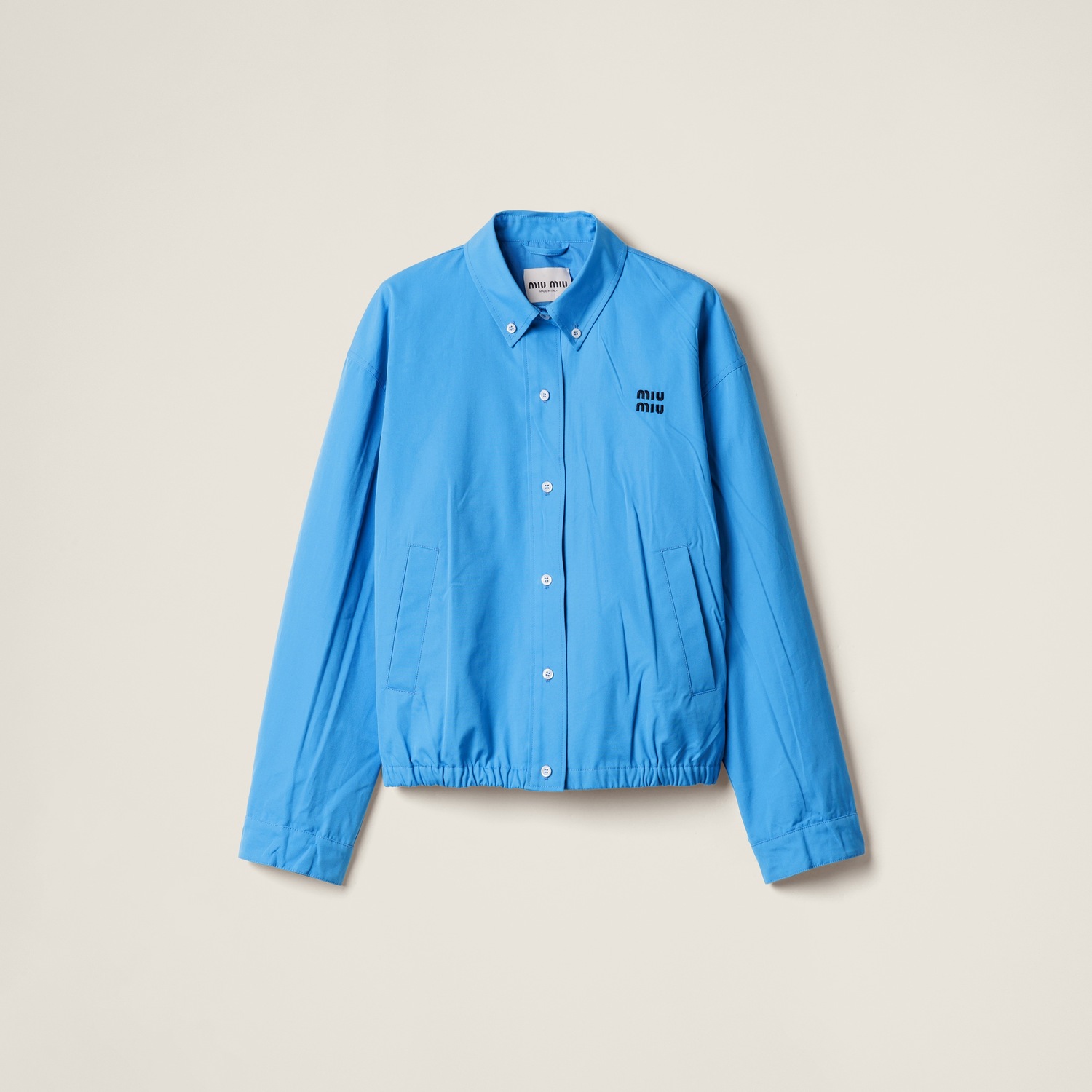 

Блузон из поплина MIU MIU, голубовато-синий