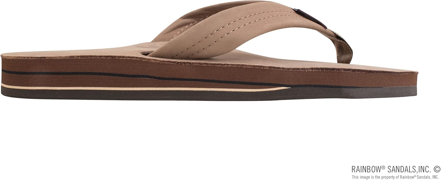 Мужские сандалии Rainbow с двойным слоем кожи и поддержкой свода стопы Rainbow Sandals, темно-коричневый — фото 4