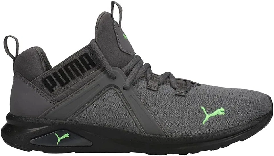 Мужские кроссовки PUMA Enzo 2 для бега по улицам, 2-Castlerock Puma Black Electric Green — фото 2