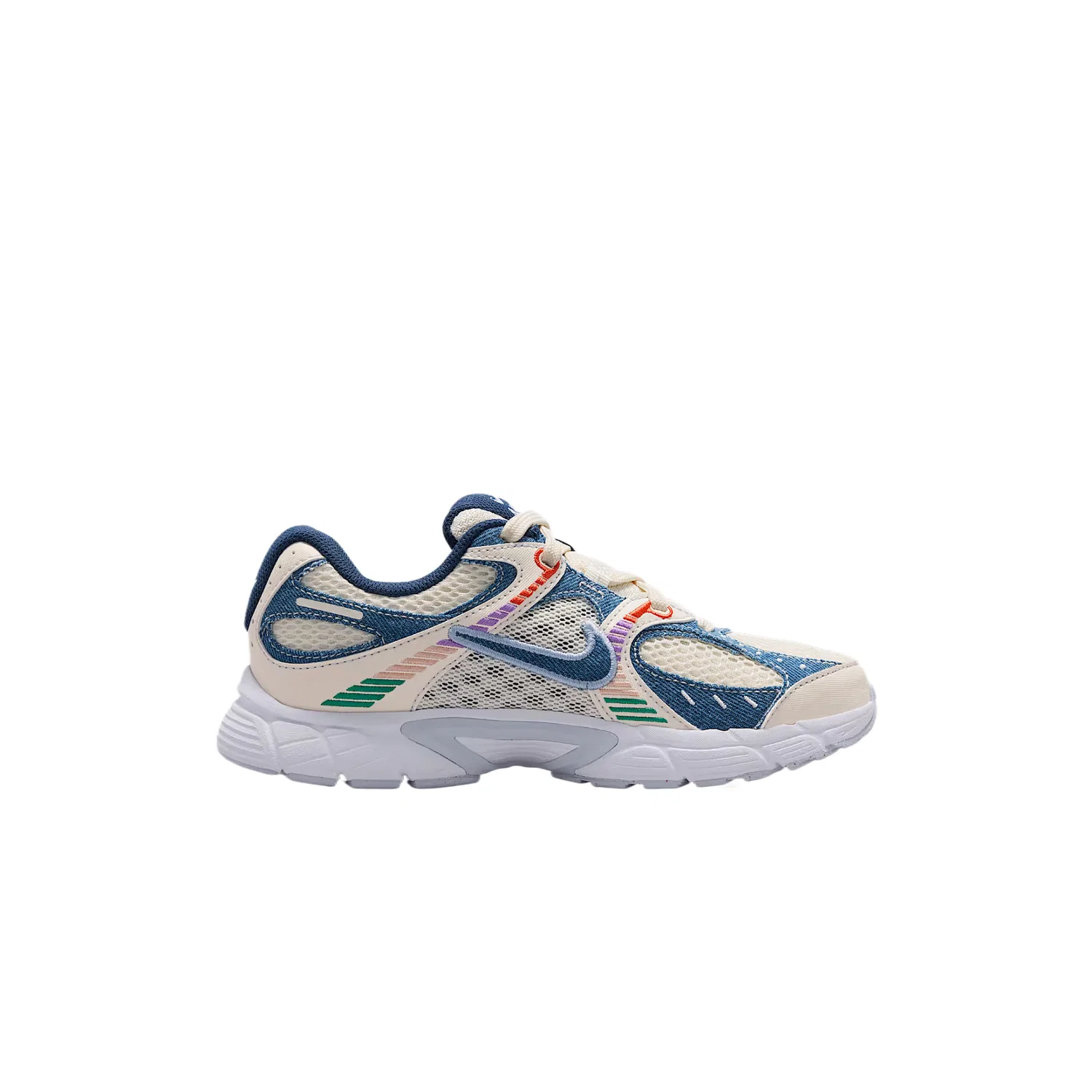 Детские кроссовки V5 RNR Mesh Breathable Low top Casual Shoes Nike, Soft Pearl White/Denim Blue/Malachite Green/Midnight Blue — фото 3