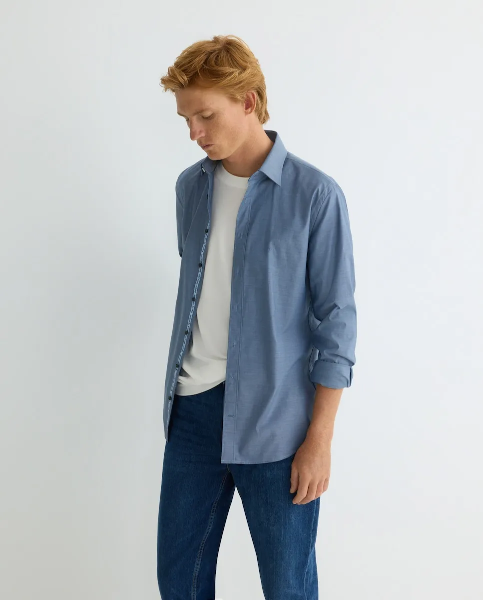 

Мужская рубашка классического кроя modern fit с тканью добби Michael Kors, темно-синий