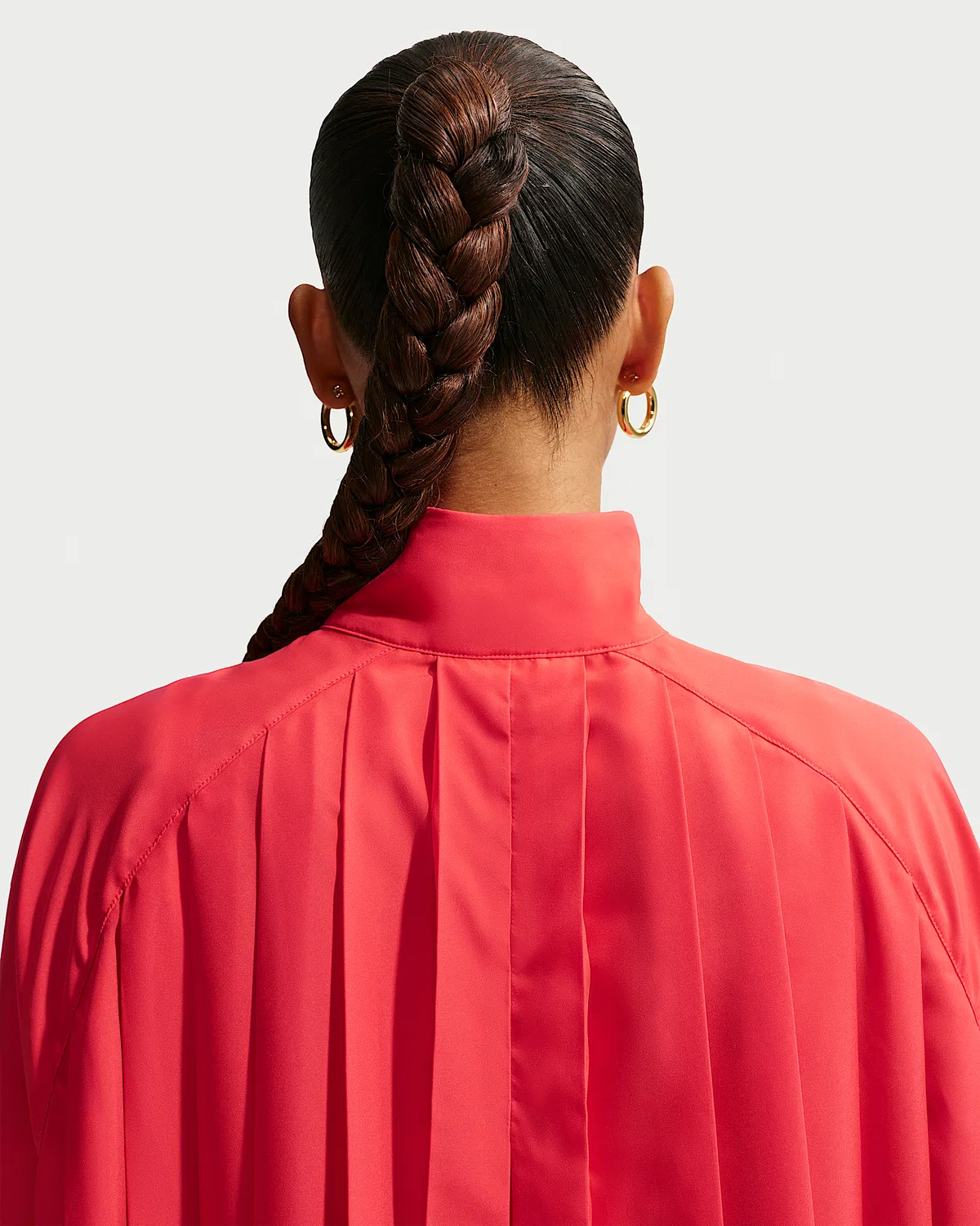 Женское свободное платье мини Nike Sportswear с длинным рукавом и складками, Light Crimson/Light Crimson — фото 3