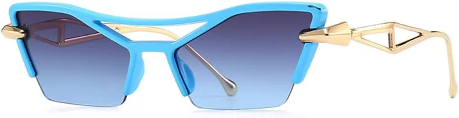 

Маленькие солнцезащитные очки «кошачий глаз» для женщин и мужчин, ретро-солнцезащитные очки для женщин с защитой от УФ-излучения UV400 LANGSER, Blue Grey Blue