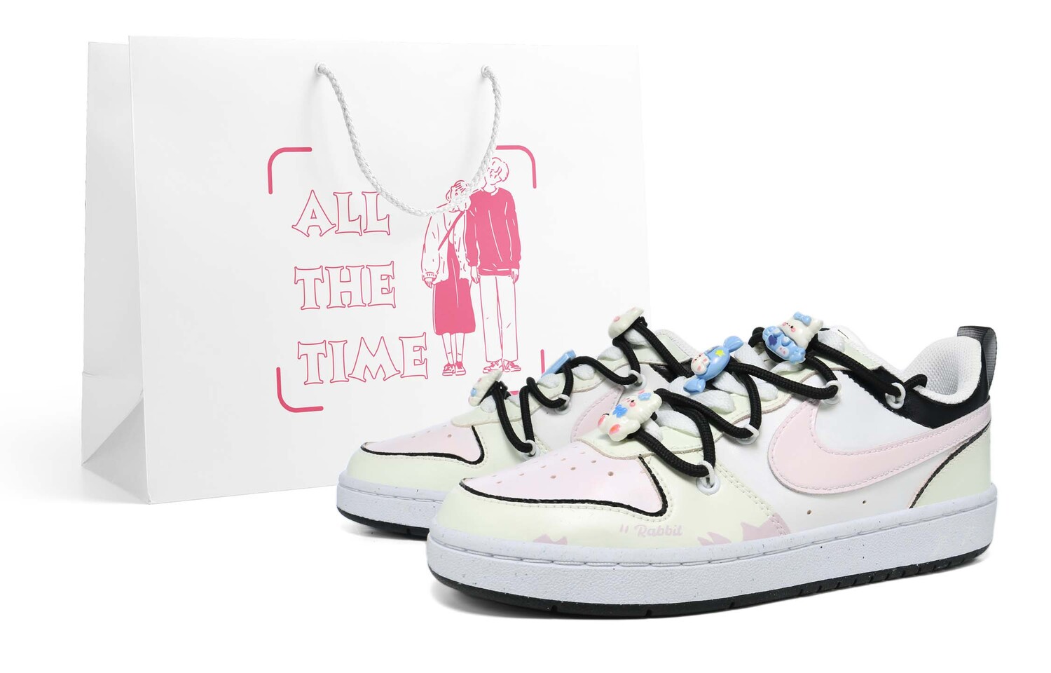 

Кроссовки Nike Dunk Skateboarding Shoes Women's Low-top Black/White, розовый
