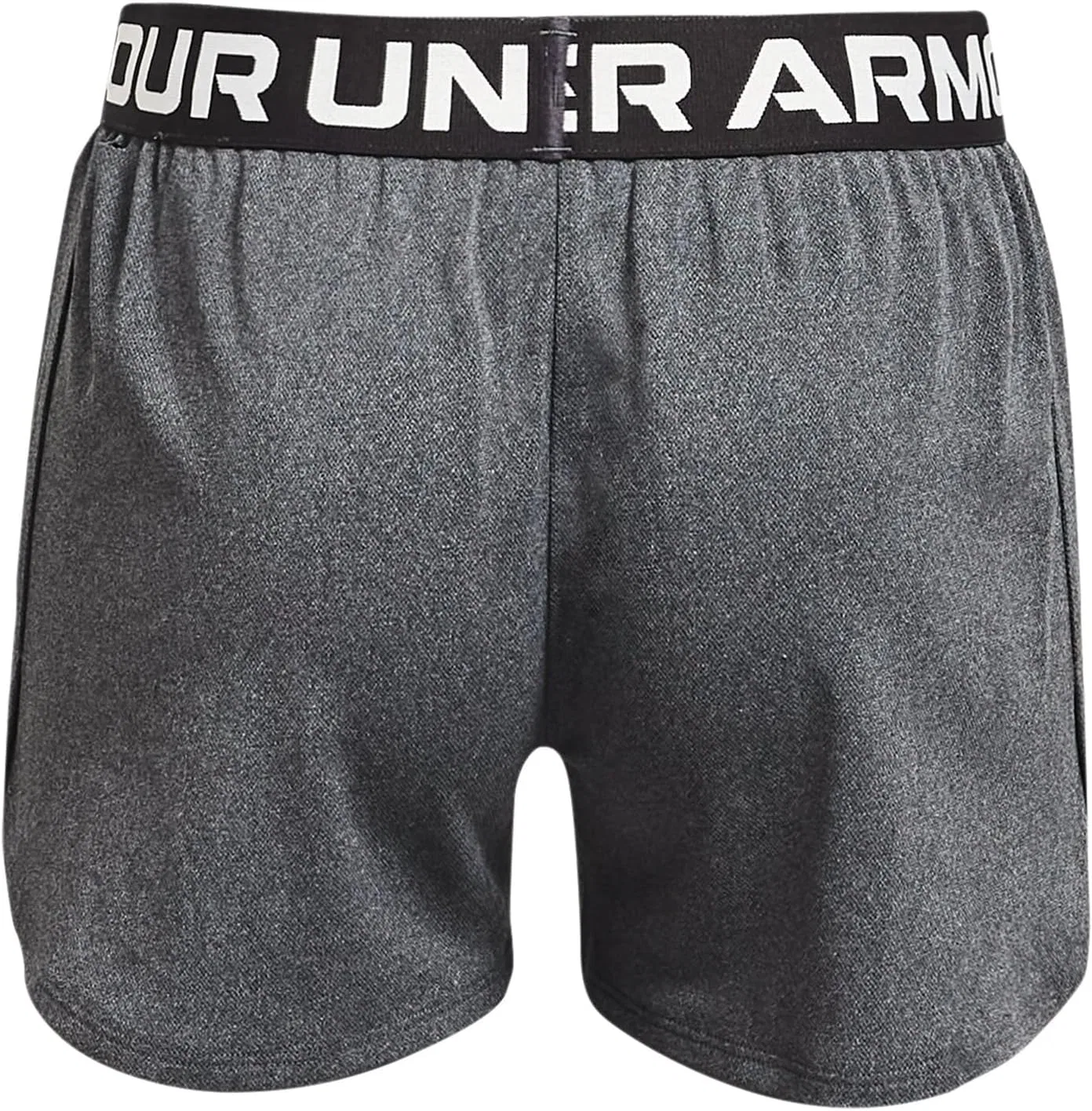 Шорты Under Armour Girls Play Up Solid Shorts, Pitch Gray Light Heather (012)/Metallic Silver — фото 3