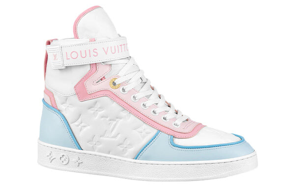 Кроссовки boombox ankle sneakers 'white monogram with pink and blue' Louis Vuitton, белый — фото 2
