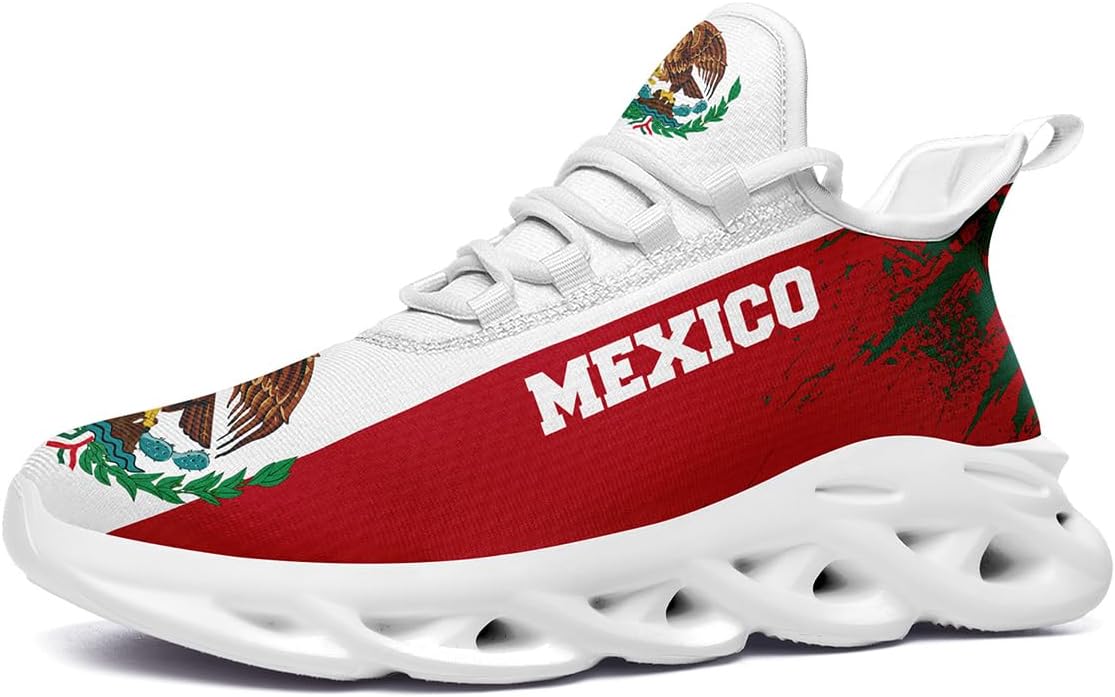 

Модные кроссовки с флагом Мексики для мужчин и женщин, сетчатые, легкие, дышащие, стильные спортивные кроссовки Awsole, белый/красный/зеленый