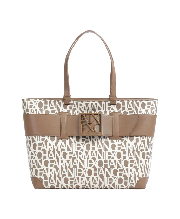 

Минималистичная сумка шоппер Armani Exchange, бежевый