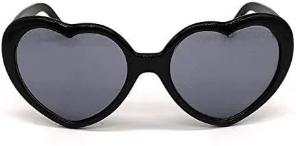 

Черные солнцезащитные очки в форме сердца со спецэффектом, 3D-очки в форме сердца с эффектом сердца, дифракционные очки с эффектом сердца QDDJYMY, Black Size:14*5