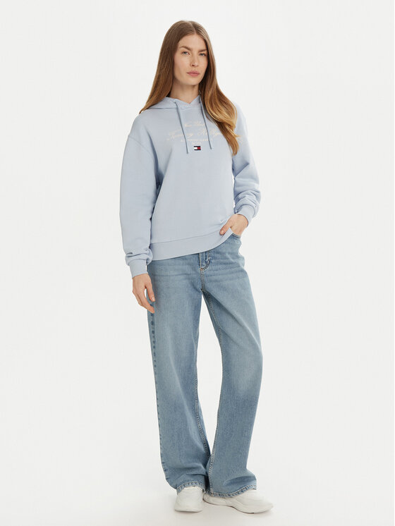Толстовка обычного кроя Modern Script Graphic WW0WW43842 Tommy Hilfiger, голубой — фото 2