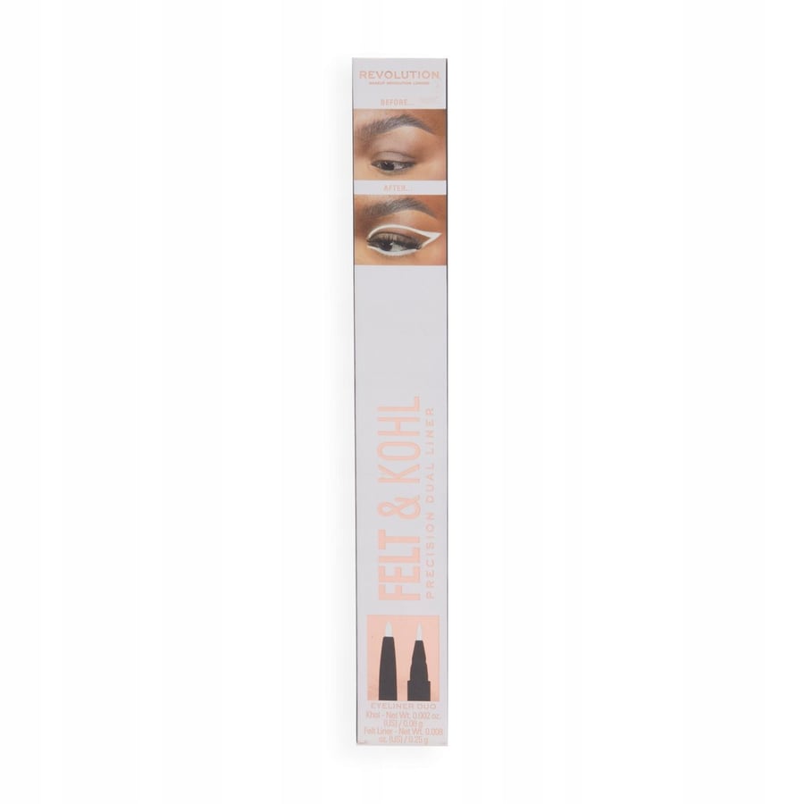 

Двусторонняя жидкая подводка для глаз Makeup Revolution Felt&Kohl, белая