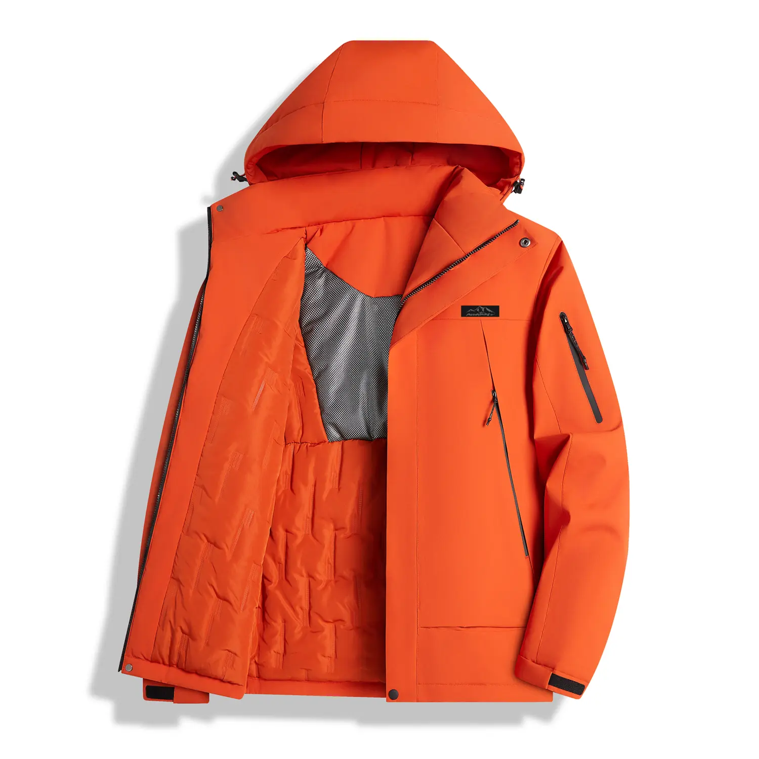 

Пуховик женский с подкладкой из флиса WARRIOR, оранжевый (detachable hat & reversible diy badge)