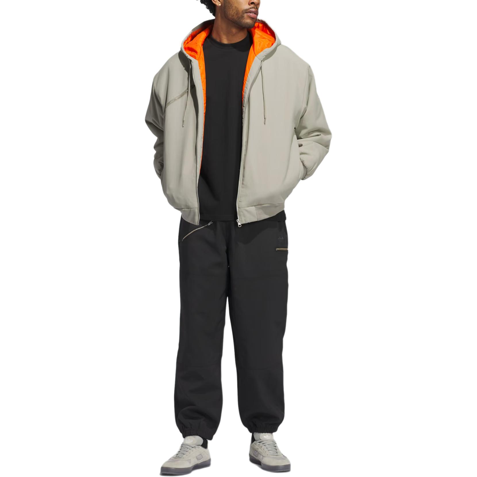 Adidas Originals Шмоуфойл куртка из нейлоновой ткани, Silver Pebble/Preppy Orange — фото 4