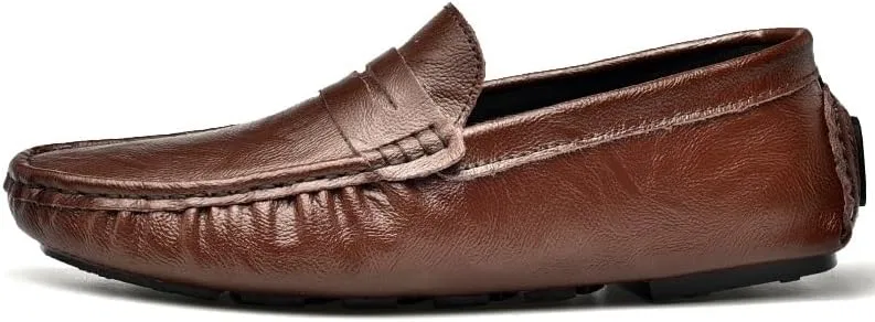 Лоферы мужские кожаные Penny Loafers, коричневый PUGHGAETZF — фото 3