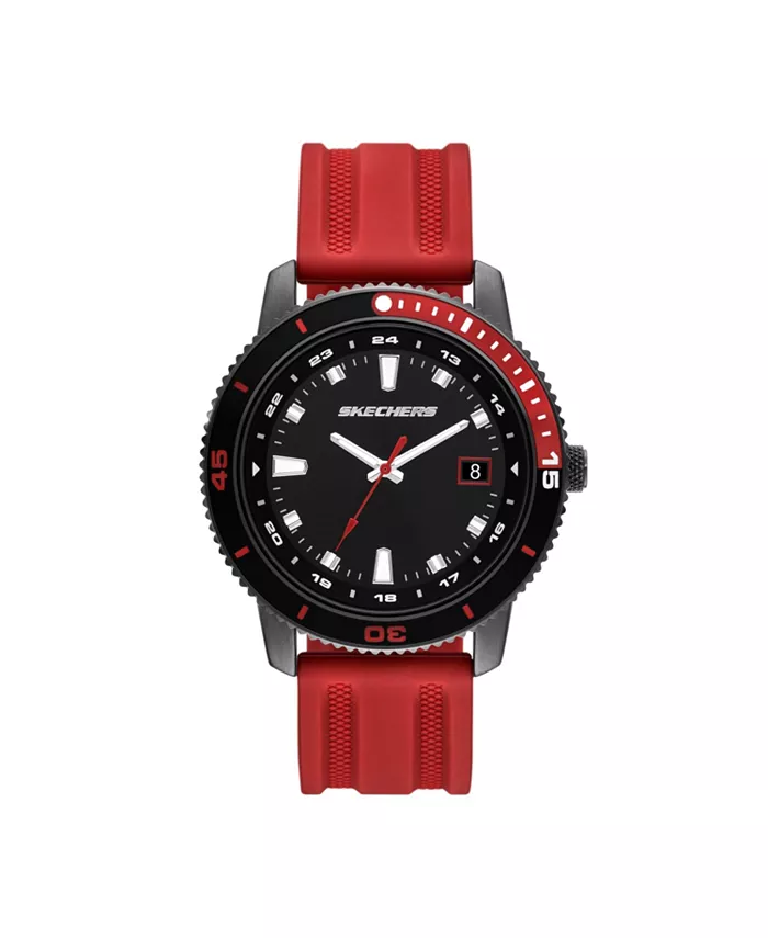 

Мужские часы Lachman Three-Hand Date, черный сплав Skechers, красный