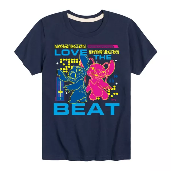 

Футболка для мальчиков 8-20 лет Lilo & Stitch с принтом "Love the beat" Disney, синий