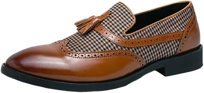 Лоферы мужские классические, бренд Luxury, модель Pointed Toe, коричневый KTYUERGHK