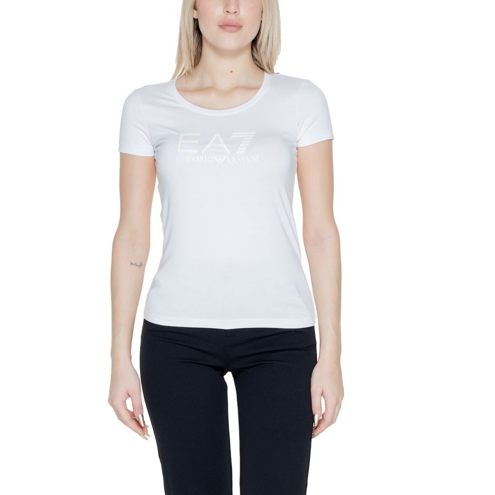 

Кремовые хлопковые топ и футболка Armani EA7 Emporio