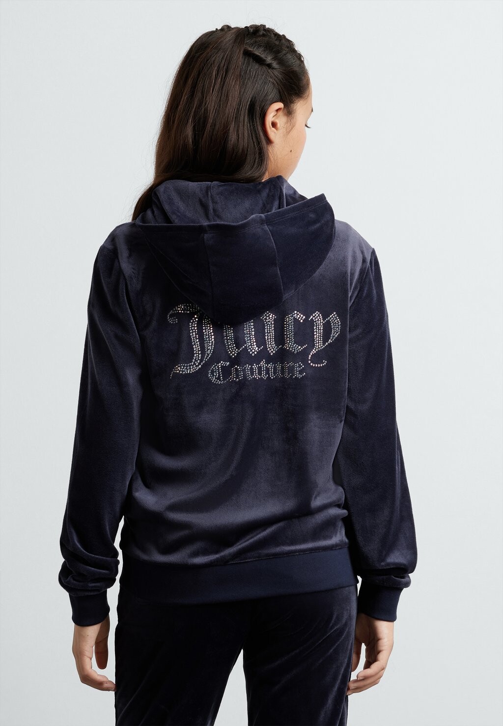 

Толстовка на молнии DIAMANTE ZIP THROUGH HOODIE Juicy Couture, темно-синий