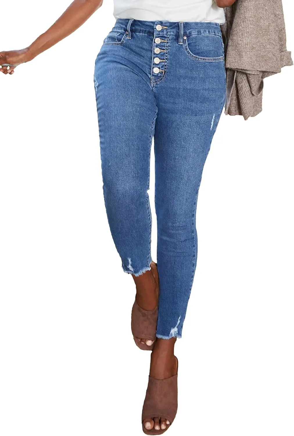 

Royalty For Me Women's YMI джинсы Curvy Fit High Rise с открытой застежкой на пуговицах