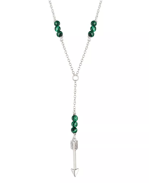 

Ожерелье-Лариат из малахита, стерлинговое серебро, 18 дюймов Macy'S, turquoise