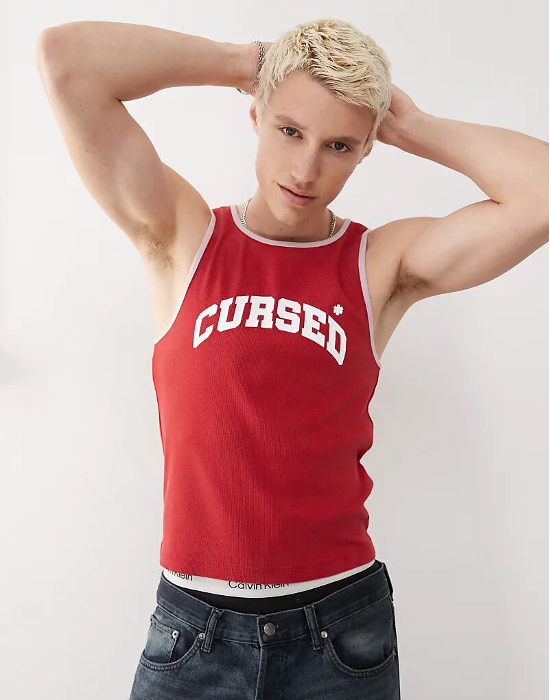 

Свободный топ COLLUSION красного цвета с принтом