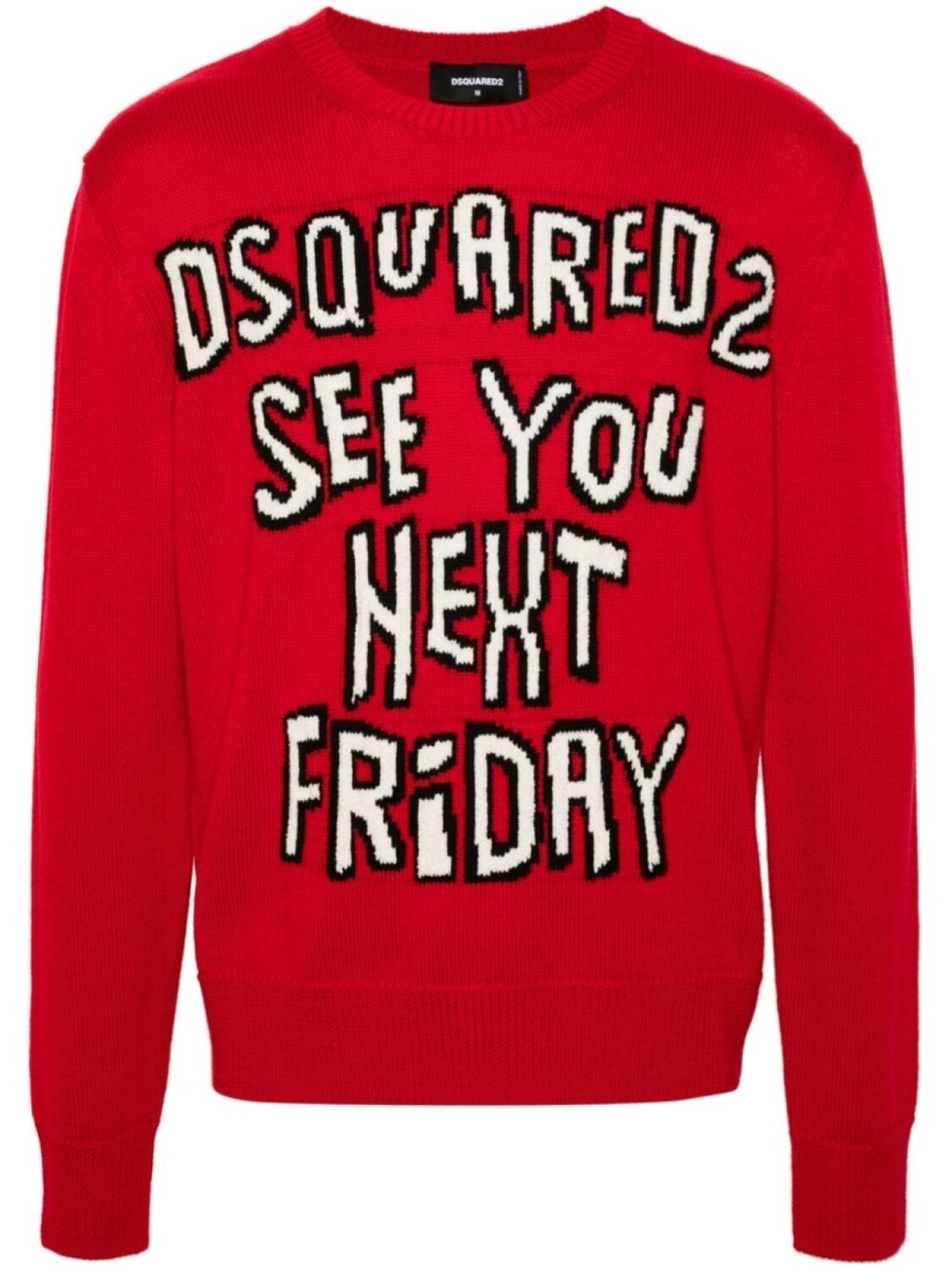 

Dsquared2 джемпер с логотипом, связанный интарсией, красный