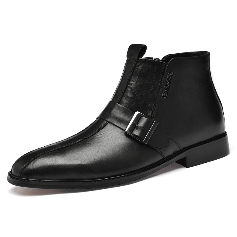 Туфли мужские Men"s Casual Men Mid-Top Ximo Bull, цвет Black Fleece-Lined — фото 2