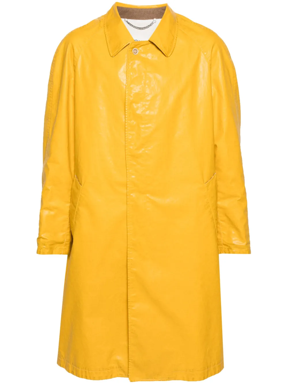 

Длинный тренч с эффектом потертости MAISON MARGIELA, желтый