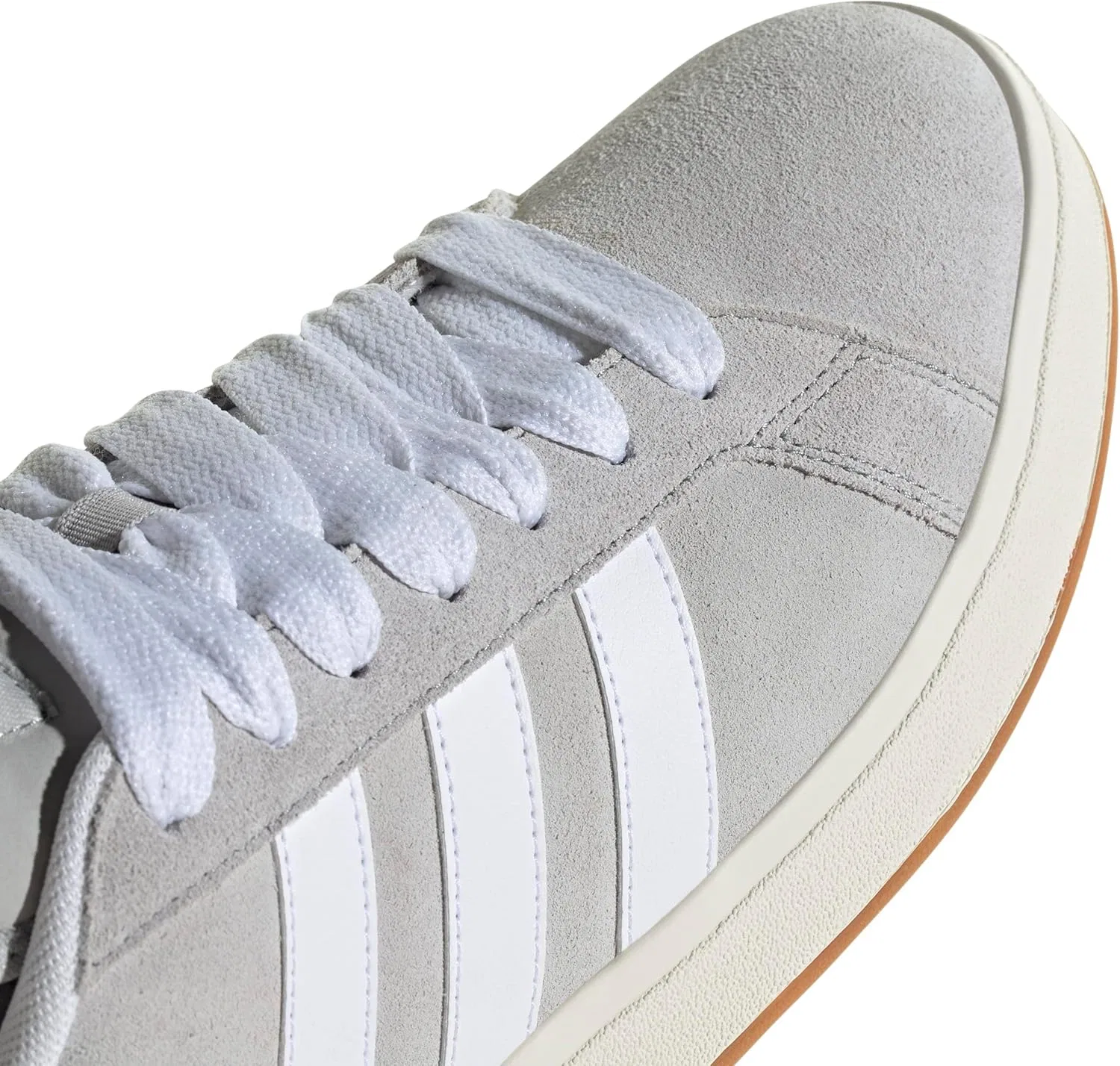 Кроссовки Adidas Unisex Grand Court Base 00s из замши и резины, модель JQ6018, Grey Two Cloud White Gum — фото 4