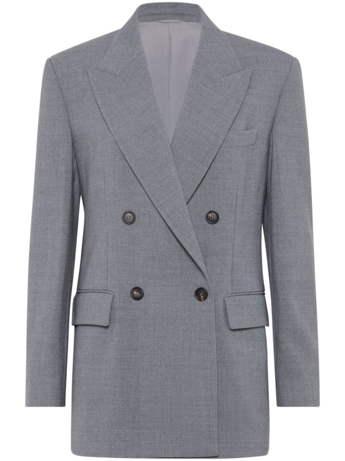 

Brunello Cucinelli двубортный шерстяной пиджак, серый