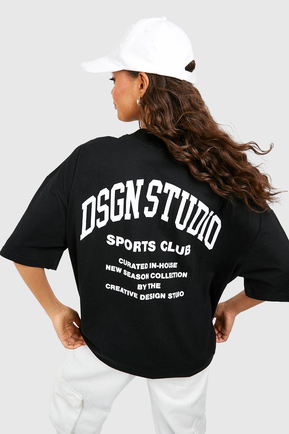 

Футболка оверсайз dsgn studio sports club Boohoo, черный