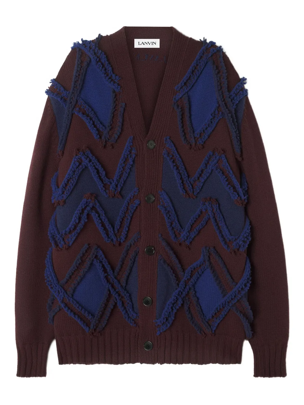 

Жаккардовый кардиган с узором Lanvin, коричневый