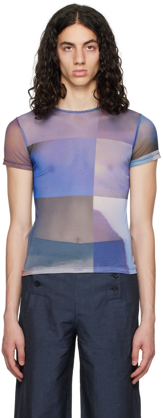 

Эксклюзивная футболка SSENSE Purple Grid Tech Serapis