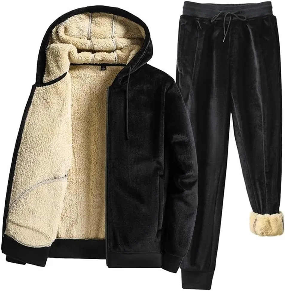 Спортивный костюм флисовый, Men’S Winter Fleece Parka Tracksuit Set, серый — фото 3